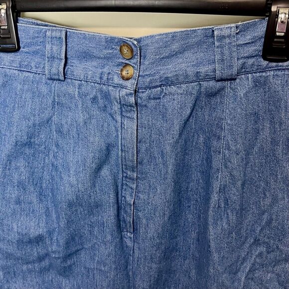 Vintage 90s LL Bean Jean Wrap Skirt Cotton Denim Size 12 High Rise USA Made - Picture 4 of 7